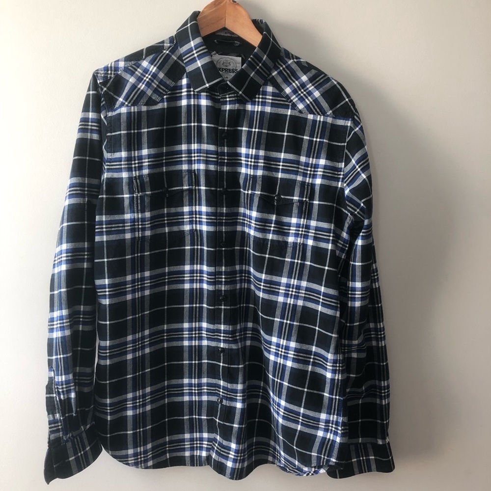 Express Men’s Snap Button Down Size Large